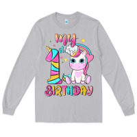 Moon Dust my 1 st birthday with little cute unicorn Long Sleeve Tee - NancyCooperArtShop