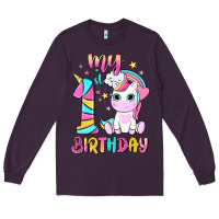 My 1 St Birthday With Little Cute Unicorn Long Sleeve Tee | Teevron