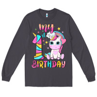 Smoke my 1 st birthday with little cute unicorn Long Sleeve Tee - NancyCooperArtShop