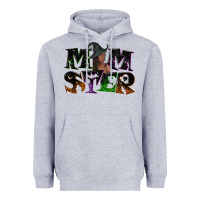 Heather Grey Momster with witch Heavyweight Hoodie - NancyCooperArtShop