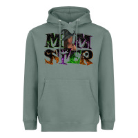 Sage Momster with witch Heavyweight Hoodie - NancyCooperArtShop