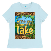 Baby Blue what happens at the lake stays at the lake air freshener Ladies Tee - HRA Design Shop