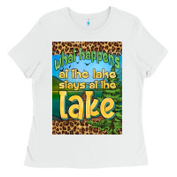 White what happens at the lake stays at the lake air freshener Ladies Tee - HRA Design Shop