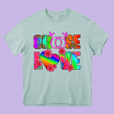 Choose Love (lesbian) Heavy Core Tee Designed By Hra Design Shop