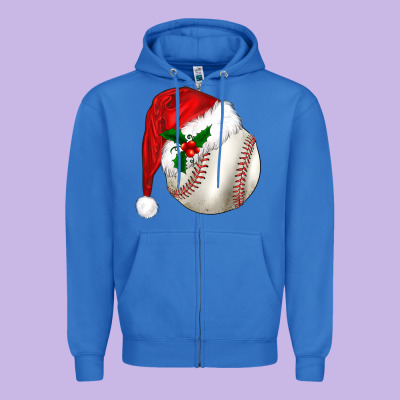 Christmas Sports Zipper Hoodie Designed By Barkaloodesign