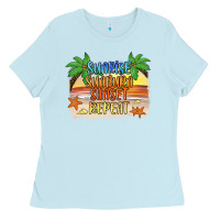 Baby Blue sunrise sunburn sunset repeat2 Ladies Tee - JahusDesignShop