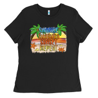 Black sunrise sunburn sunset repeat2 Ladies Tee - JahusDesignShop