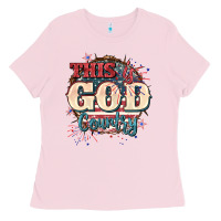 Bubblegum Pink This is god country 4th of july Ladies Tee - CowGirlArtShop