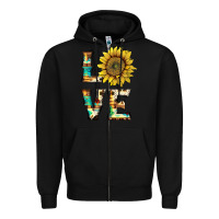 Black western love with sunflower Zipper Hoodie - Artiststas