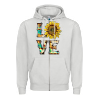 Western Love With Sunflower Zipper Hoodie | Teevron