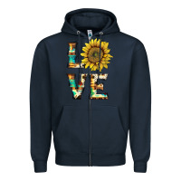 Navy western love with sunflower Zipper Hoodie - Artiststas