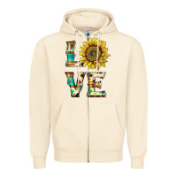 Sandshell western love with sunflower Zipper Hoodie - Artiststas