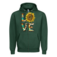 Sports Green western love with sunflower Zipper Hoodie - Artiststas