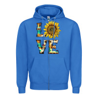 True Royal western love with sunflower Zipper Hoodie - Artiststas