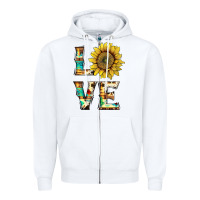 White western love with sunflower Zipper Hoodie - Artiststas