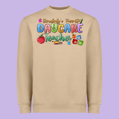 Somebody's Favorite Daycare Teacher Heavyweight Sweatshirt Designed By Maliassmallbusiness