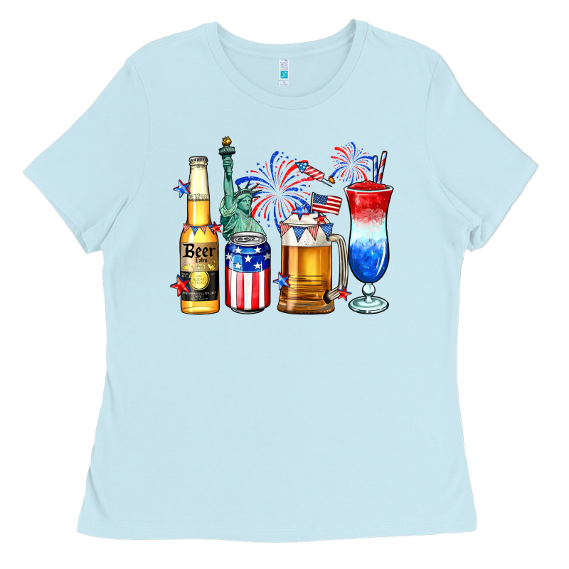 4th Of July American Drinks Ladies Tee by Neo Western | Teevron