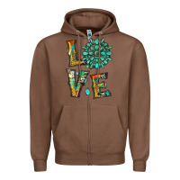 Chestnut love with gemstone Zipper Hoodie - Artiststas