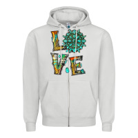 Dove Grey love with gemstone Zipper Hoodie - Artiststas