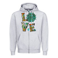 Heather Grey love with gemstone Zipper Hoodie - Artiststas
