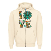 Sandshell love with gemstone Zipper Hoodie - Artiststas