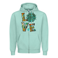 Seafoam love with gemstone Zipper Hoodie - Artiststas