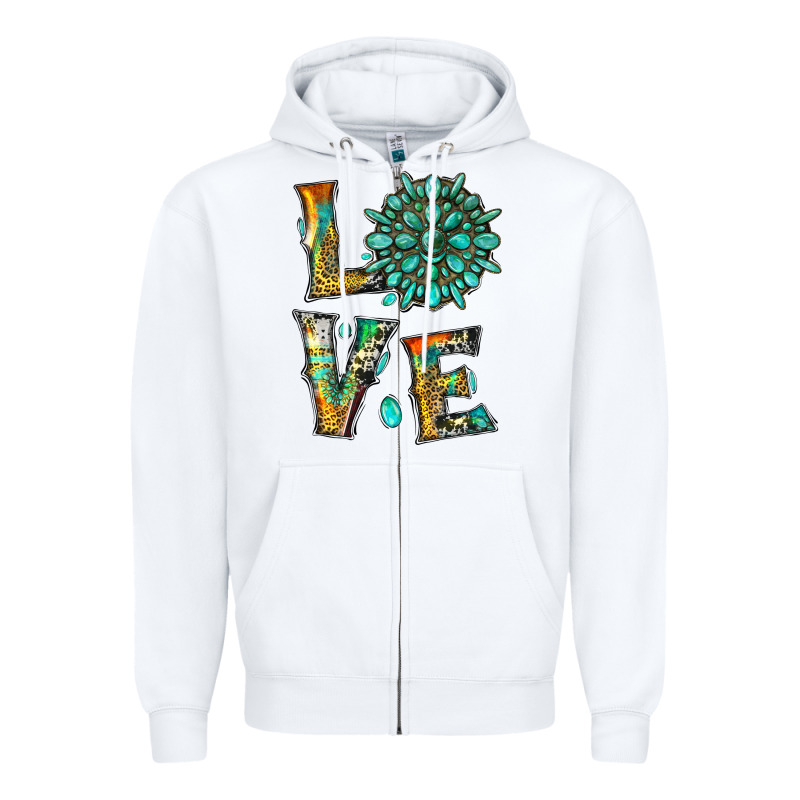 Love With Gemstone Zipper Hoodie by Artiststas | Teevron