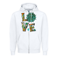White love with gemstone Zipper Hoodie - Artiststas
