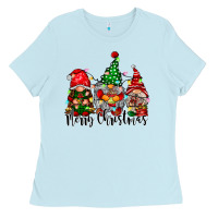 Baby Blue merry christmas gnomes Ladies Tee - CowhideDigitalArt