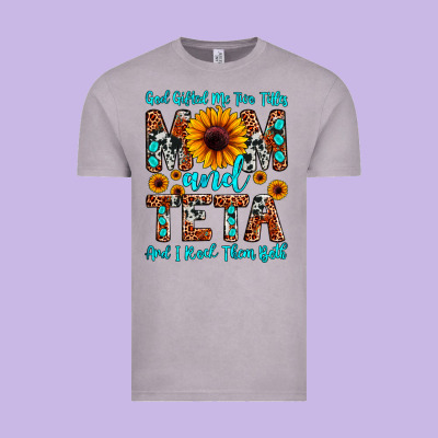 God Gifted Me Two Titles Mom And Teta And I Rock T Vintage Tee Designed By Jahusdesignshop