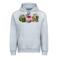Heather Grey Mexican Day Of The Dead Coffee Cups Urban Hoodie - FaDigitalArtStudio