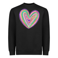 Black valentine's day colorful heart Heavyweight Sweatshirt - MaliasSmallBusiness