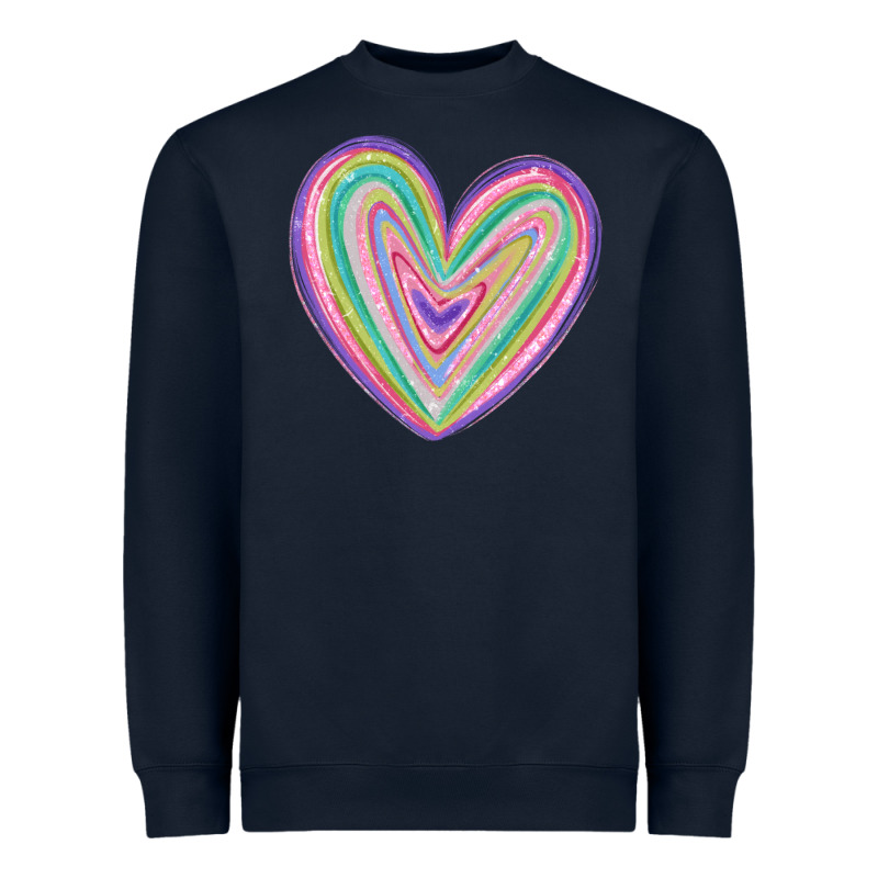 Valentine's Day Colorful Heart Heavyweight Sweatshirt by MaliasSmallBusiness | Teevron