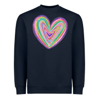 Navy valentine's day colorful heart Heavyweight Sweatshirt - MaliasSmallBusiness