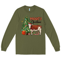 Army Green mooey christmas Long Sleeve Tee - MaliasSmallBusiness