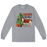 Heather Grey mooey christmas Long Sleeve Tee - MaliasSmallBusiness