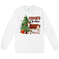 White mooey christmas Long Sleeve Tee - MaliasSmallBusiness