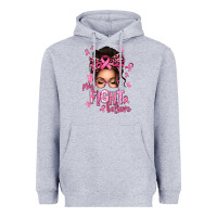 Heather Grey pray fight believe breast cancer afro messy bun Heavyweight Hoodie - texasbilliewilder