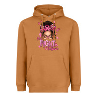 Meerkat pray fight believe breast cancer afro messy bun Heavyweight Hoodie - texasbilliewilder