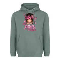 Sage pray fight believe breast cancer afro messy bun Heavyweight Hoodie - texasbilliewilder