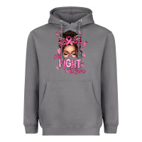Storm pray fight believe breast cancer afro messy bun Heavyweight Hoodie - texasbilliewilder