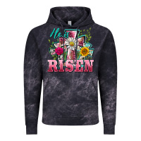 Cloud Black he is risen cross easter Vintage Hoodie - BarkalooDesign