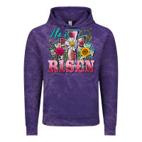 Cloud Purple he is risen cross easter Vintage Hoodie - BarkalooDesign
