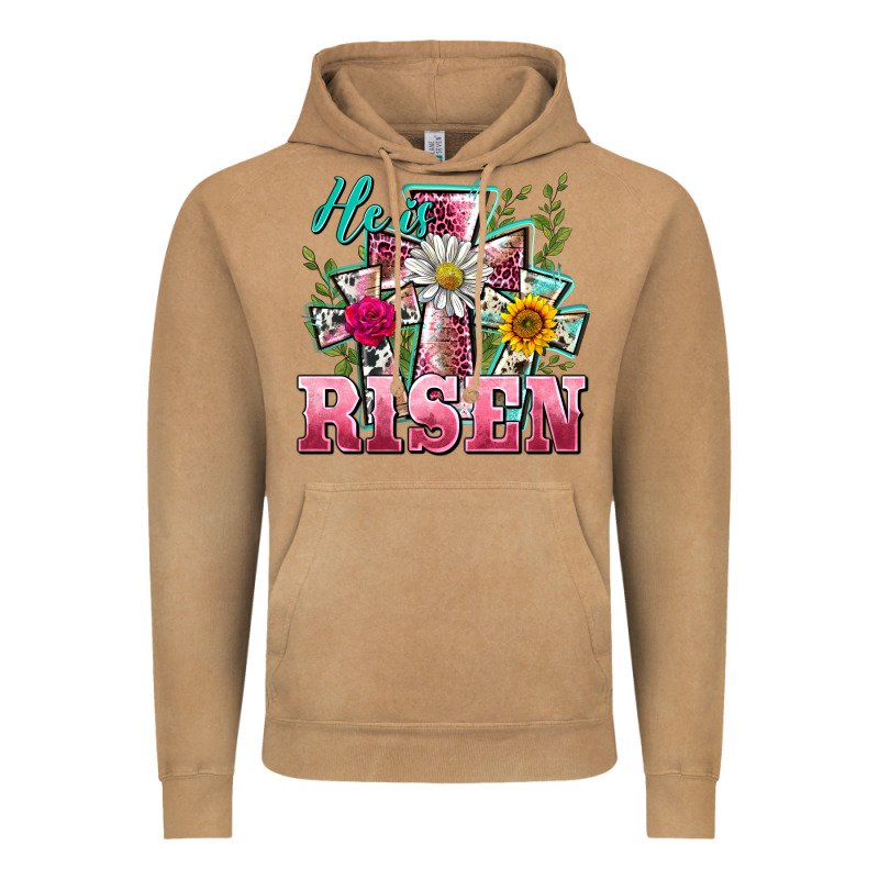 He Is Risen Cross Easter Vintage Hoodie by BarkalooDesign | Teevron