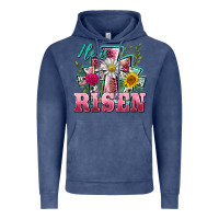 Vintage Denim he is risen cross easter Vintage Hoodie - BarkalooDesign