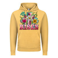 Vintage Mustard he is risen cross easter Vintage Hoodie - BarkalooDesign