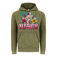 Vintage Olive he is risen cross easter Vintage Hoodie - BarkalooDesign