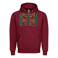 Burgundy sunflower serape brush stroke Zipper Hoodie - Artiststas
