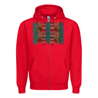 Red sunflower serape brush stroke Zipper Hoodie - Artiststas