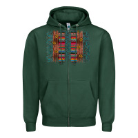 Sports Green sunflower serape brush stroke Zipper Hoodie - Artiststas